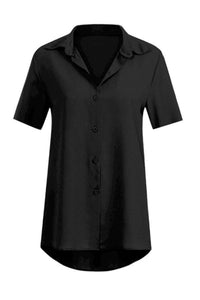 Turn Down Collar  Single Breasted  Plain  Blouses