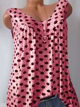 Load image into Gallery viewer, V Neck  Loose Fitting  Dot Sleeveless T-Shirts