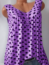 Load image into Gallery viewer, V Neck  Loose Fitting  Dot Sleeveless T-Shirts