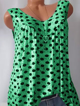 Load image into Gallery viewer, V Neck  Loose Fitting  Dot Sleeveless T-Shirts