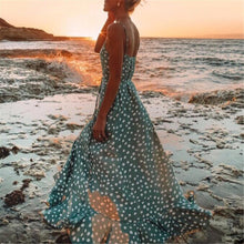 Load image into Gallery viewer, Vacation Polka Dot Printed Bohemia Style Maxi Vacation  Dress