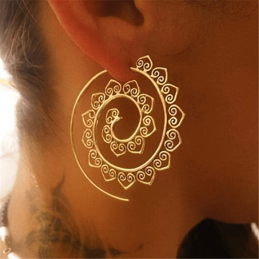 Vintage   Round Spiral Earrings