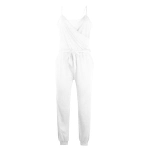 Pure Color Suspenders   Casual Jumpsuits