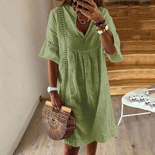 Load image into Gallery viewer, Pure Color Crocheted Casual Dress