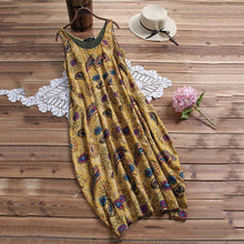 Load image into Gallery viewer, Printed Sleeveless Loose Round Collar Dress