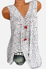 Load image into Gallery viewer, V Neck  Loose Fitting  Printed Sleeveless T-Shirts