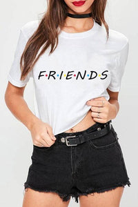 Round Neck  Letters T-Shirts