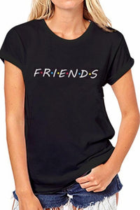 Round Neck  Letters T-Shirts