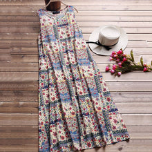 Load image into Gallery viewer, Bohemian Style Digital Print Long Sleeveless Dress