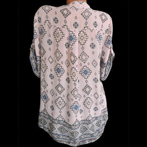 Loose Geometric Printed Fitting Blouses