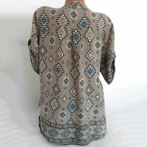 Loose Geometric Printed Fitting Blouses