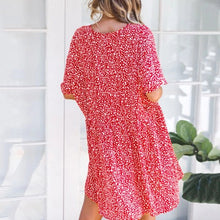 Load image into Gallery viewer, 2019 Summer Print Leopard V-Neck Button Pocket Dress