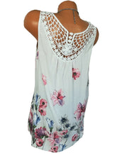 Load image into Gallery viewer, Round Neck  Backless Patchwork  Floral Printed Lace Blouses