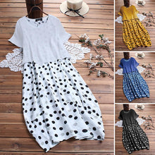 Load image into Gallery viewer, A Casual Round Collar Dot Print Dress