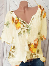 Load image into Gallery viewer, V Neck Loose Floral Printed Blouses