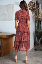 Load image into Gallery viewer, V-Neck Tie-Up Print Dress