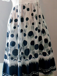 Round Neck Patchwork Polka Dot Shift Dress