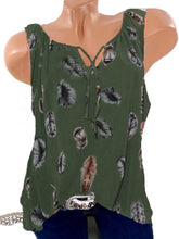 Load image into Gallery viewer, Sleeveless Loose Fitting Feather Blouses