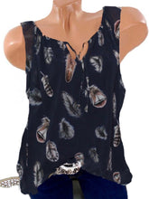 Load image into Gallery viewer, Sleeveless Loose Fitting Feather Blouses