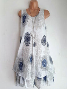 Round Neck  Bohemian Camisole Dress