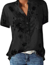 Load image into Gallery viewer, Floral Printed V Neck Loose Fitting Blouse