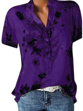 Load image into Gallery viewer, Floral Printed V Neck Loose Fitting Blouse