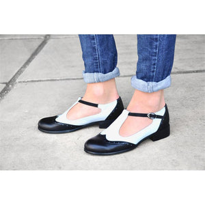 Retro Comfortable Thick Heel Casual Flats