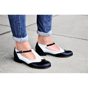 Retro Comfortable Thick Heel Casual Flats