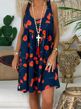 Load image into Gallery viewer, Casual Round Neck Sleeveless Printed Colour Loose Dress