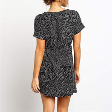 Load image into Gallery viewer, Fashion V-Neck Short-Sleeved Dot   Chiffon Mini Dress