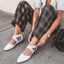 Load image into Gallery viewer, Women&#39;s Casual Cross Buckle   Point Flat Shoes