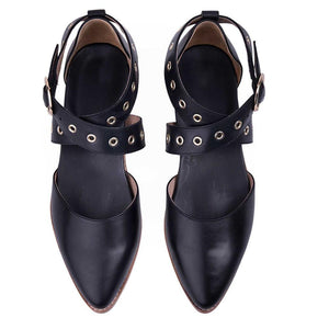 Women's Casual Cross Buckle   Point Flat Shoes