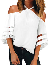 Load image into Gallery viewer, Halter  Patchwork  Plain Blouses