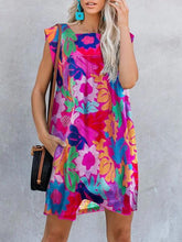 Load image into Gallery viewer, Printed Stitching Round Neck Casual Dress