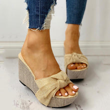 Load image into Gallery viewer, Women&#39;s Knotted Wedge Sandals