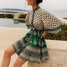 Load image into Gallery viewer, Women&#39;s Vintage Glossy Bohemian Print Dress