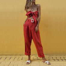 Load image into Gallery viewer, Sexy Wrapped Chest High Waist Trousers Belt Set