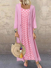 Load image into Gallery viewer, Fashion Round Neck Polka Dot Two-Piece Dress