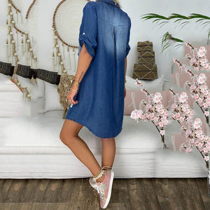 Elegant Jeans Mini Dress Casual Denim Dress