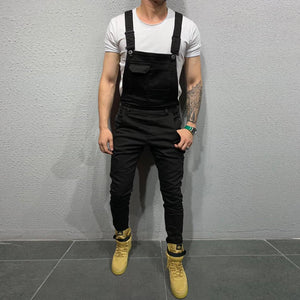 Men's Fashion Pure Colour Denim Overalls