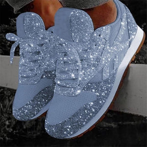 Women's Solid Color Sequined Sneakers