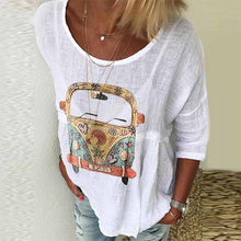 Load image into Gallery viewer, Casual Printed Round Neck Short Sleeve Shirt