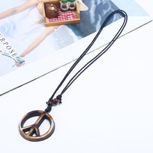 Load image into Gallery viewer, Men&#39;s Vintage Hand-Knitted Resin Peace Sign Necklace