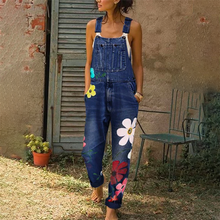 Load image into Gallery viewer, Fashion Denim Print Jumpsuit