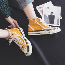 Load image into Gallery viewer, Women&#39;s Casual Fashion Solid Color Canvas High-Top Sneakers