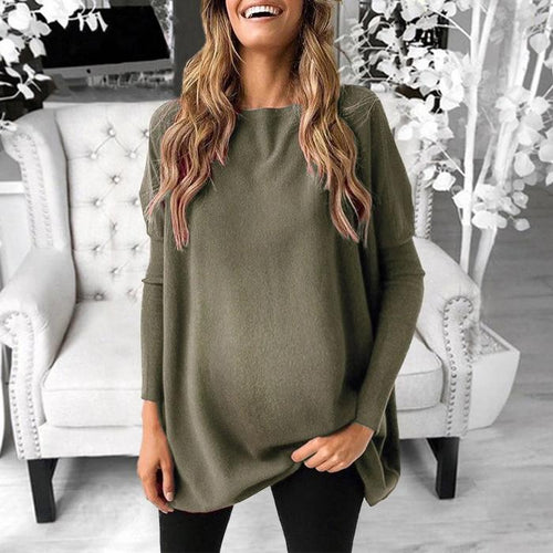 Maternity Casual Pure Color Long Sleeve Sweater