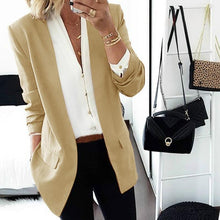 Load image into Gallery viewer, Brief Long Sleeve Pure Colour Loose Women Medium Blazer