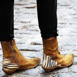 Fashion Zebra Flat Boots