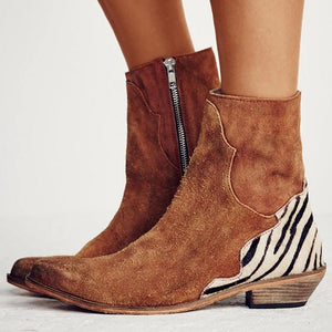 Fashion Zebra Flat Boots