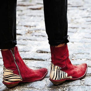 Fashion Zebra Flat Boots